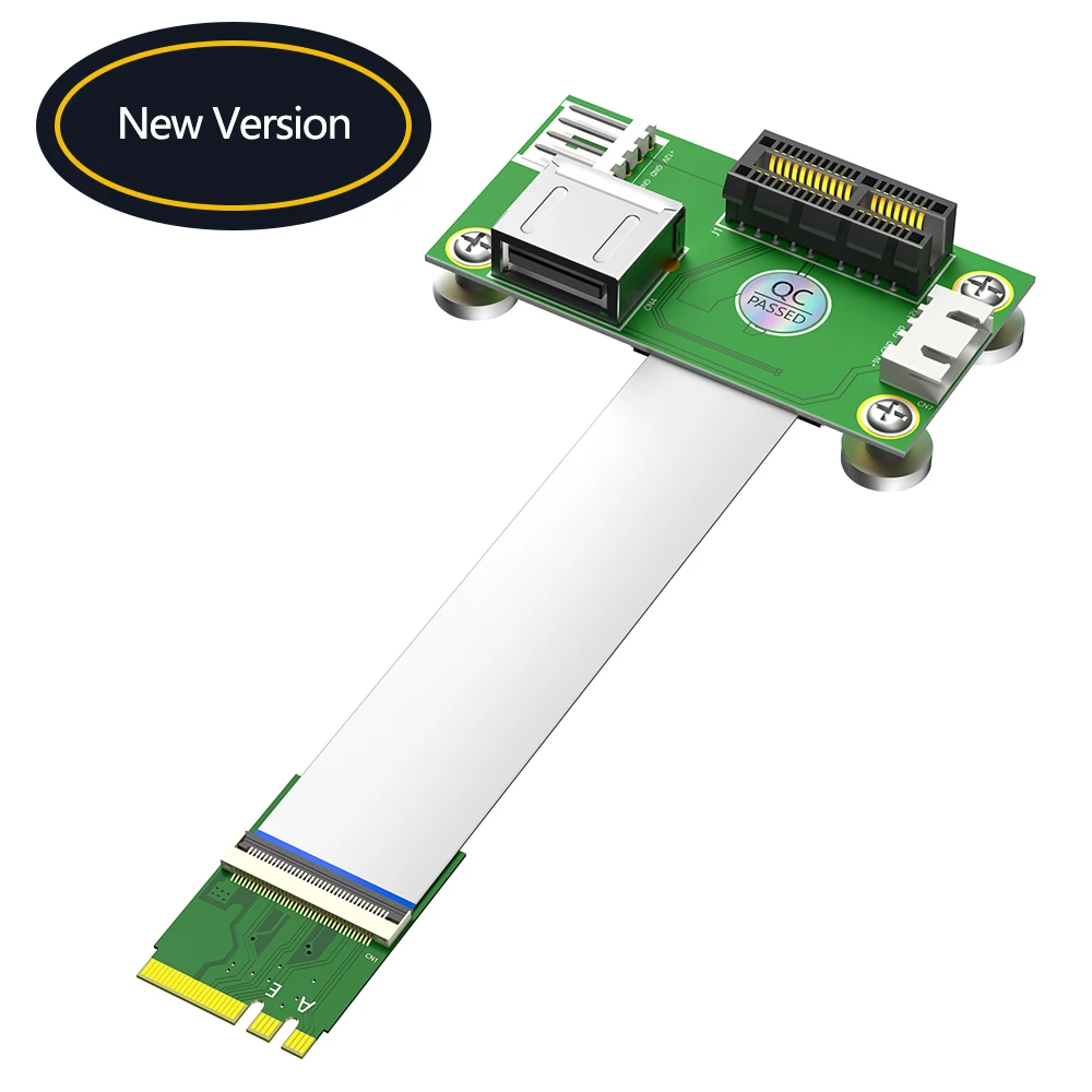 NGFF M.2 Key A/E to PCI-E Express 1X +USB Riser Card with EMI Shielding Aluminum Foil FPC Cable