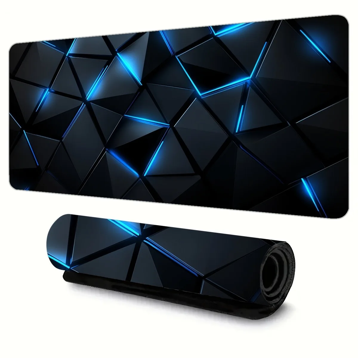 

Blue Geometric Design Mouse Pad Large Computer Office Game Table Mat XXL Rubber Anti-slip Stitched Keyboard Mats Long Desk Pads