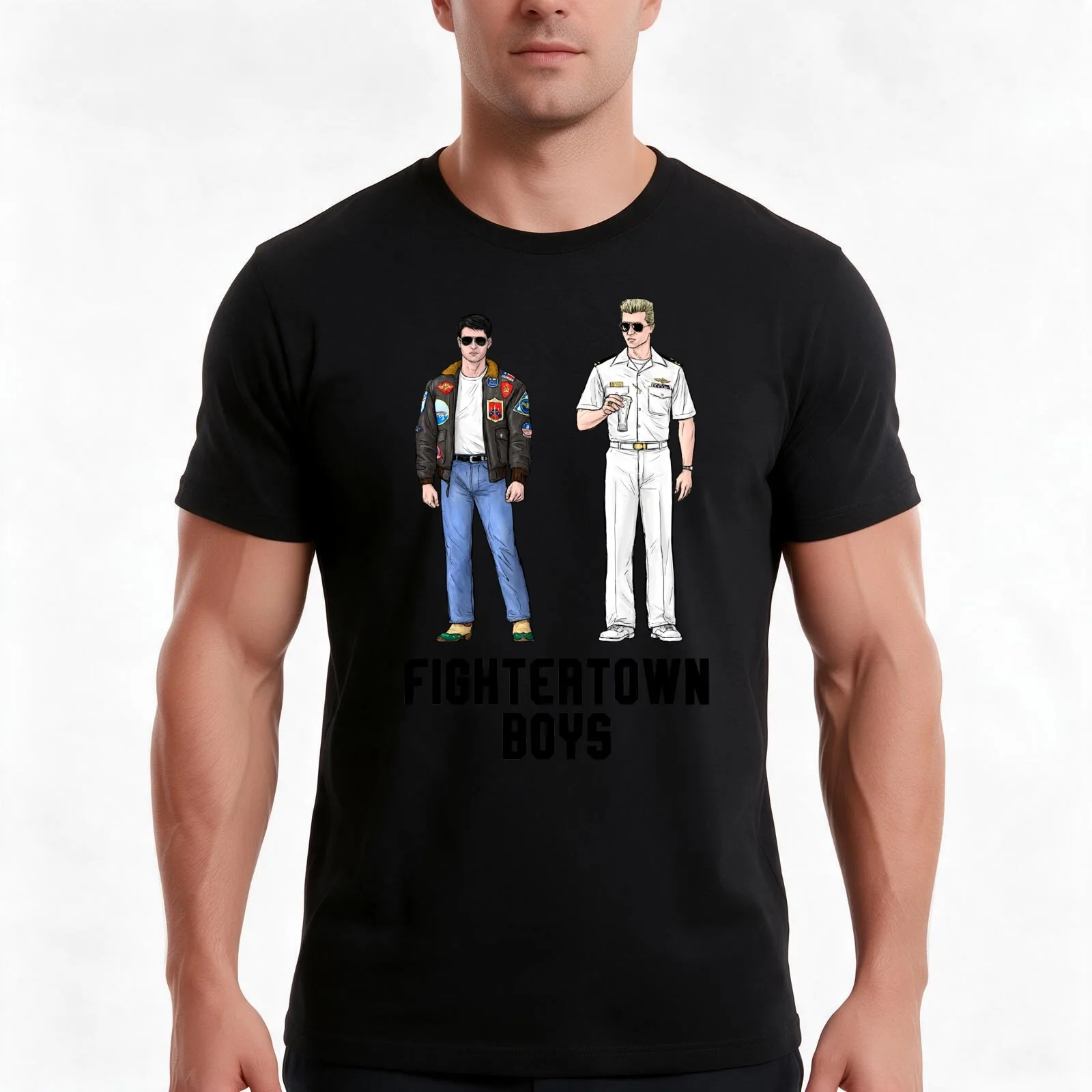 Fightertown Boys - Miramar 1986 T-Shirt, Summer Casual Cotton Tee, Oversized Streetwear Tops, Vintage Graphic Print, 100% Cotton