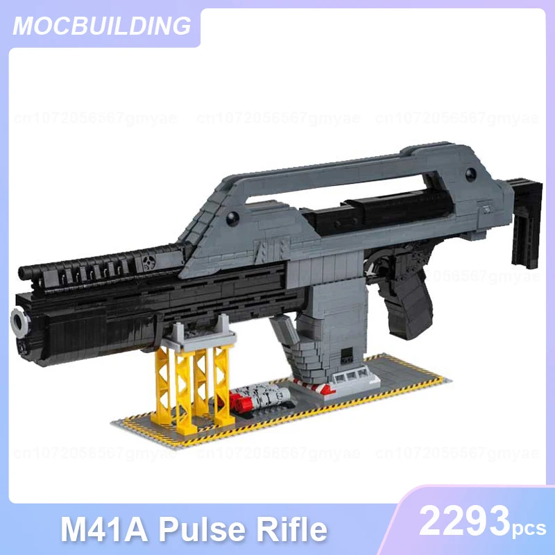 M41A Pulse Rifle 1:1 Scale Model MOC Building Blocks DIY Assemble Bricks Space Military Educational Creative Toys Gifts 2293PCS