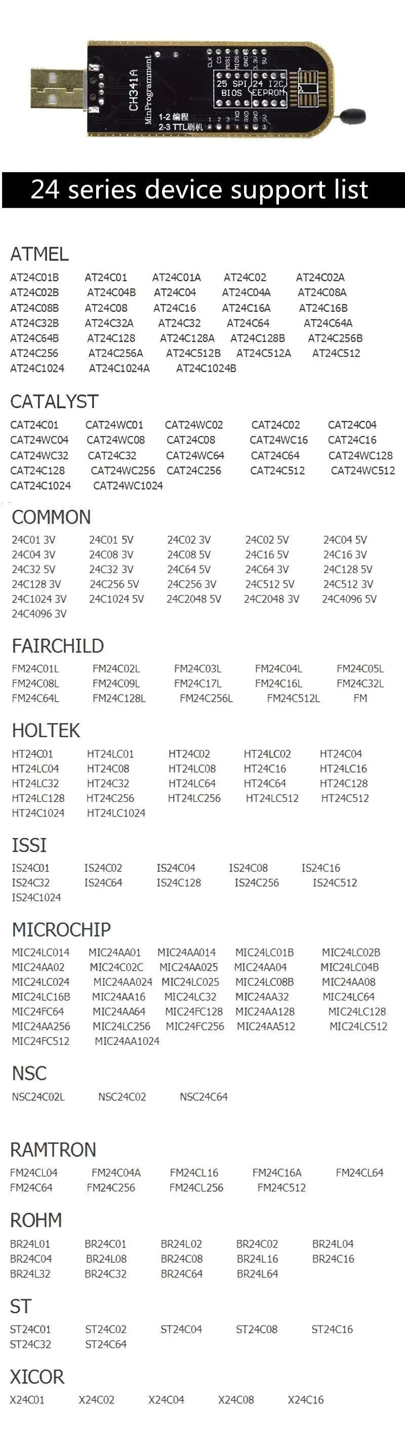 CH341B USB EEPROM Flash BIOS Programmiermodul mit SOIC8 SOP8 Testclip, SPI Flash Lese- und Schreibgerät für 24CXX 25CXX 93CXX Chips – Detail 6