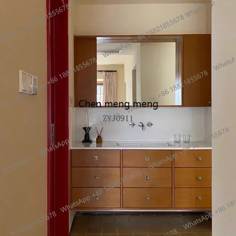 P3  Cabinet Floor Bathroom Space Saving Narrow Furniture Mirrors Multifunction Home Column Storage Small Closet Wooden Wc view 3