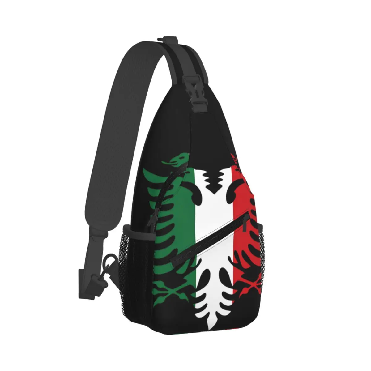 

Italy Albania Flag Small Sling Bags Chest Crossbody Shoulder Backpack Hiking Travel Daypacks Kosovo Albanians Cool Satchel