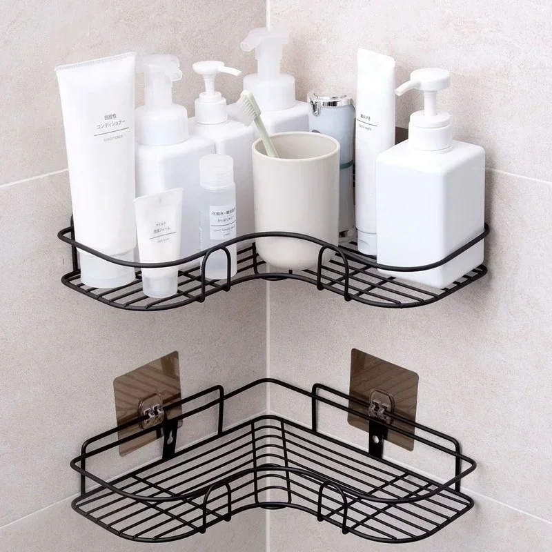 

1PCS Minimalist Style Home Bathroom Storage Rack Multifunctional Bathroom Wall Punching Free Storage Rack for Storing Toiletries