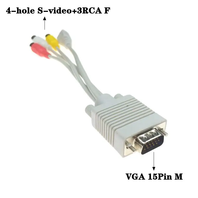 VGA To AV Conversion Cable VGA To S Terminal 4-Hole S-Video Adapter Cable 3RCA Lotus Audio And Video Three Color Cable