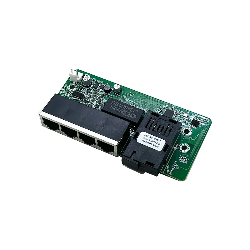光ファイバメディアコンバータ,4ポート,802.3at,af,48v,poe10,100m, 1ポート,20km, 1.25,1310a,1550b sc