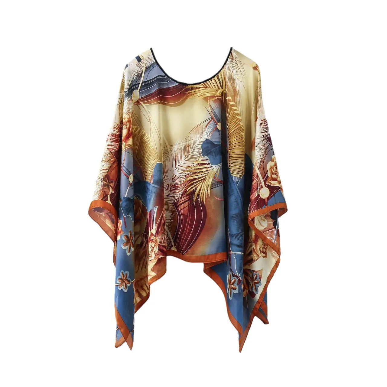 2025 New Sunscreen Scarf for Women's High End Summer Thin and Versatile Printed Hoodie Shawl Scarf Beach Cape Gift