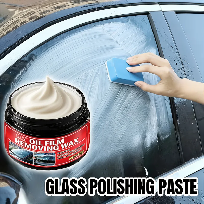 GKW Car Glass Care Paste Water Spots Soap Scum Hydrophobic Dust Repellent Coating Shine Windshield Bathroom Door Home Window DIY