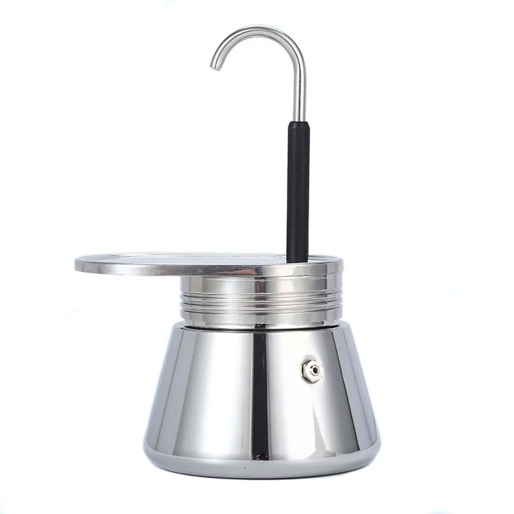 1 Cup Italian Moka Pot Espresso Maker Stainless Steel for Stovetop Home And Camping Use