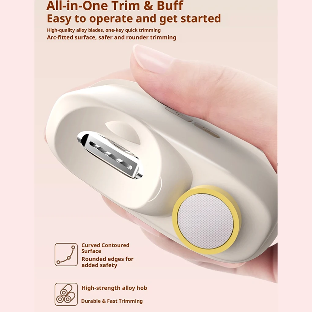 Electric Nail Clippers With Light Automatic Anicure Trimmer Adult Baby Fingernail Toe Scissors Pedicure Polishing Nails Cutter