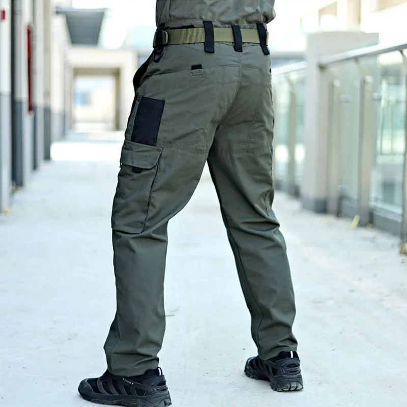 Men's Tactical Pants City Casual Cargo Trousers Waterproof Multi-pocket Wear-Resistant Outdoor Training Work Wear Hiking Pants