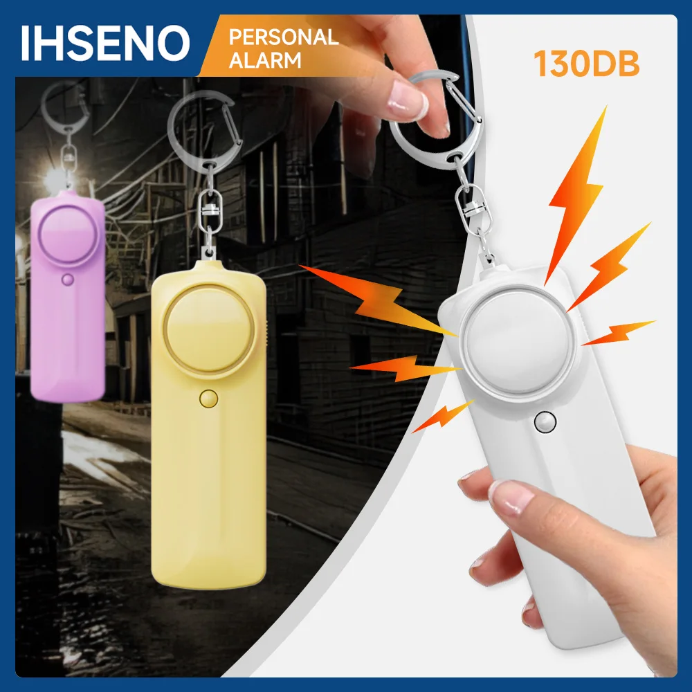 

Kids Elderly Women Emergency SOS Personal Alarm Self Defense Keychain- Panic Button Or Pull Pin Alert Device 130 DB Loud Safety