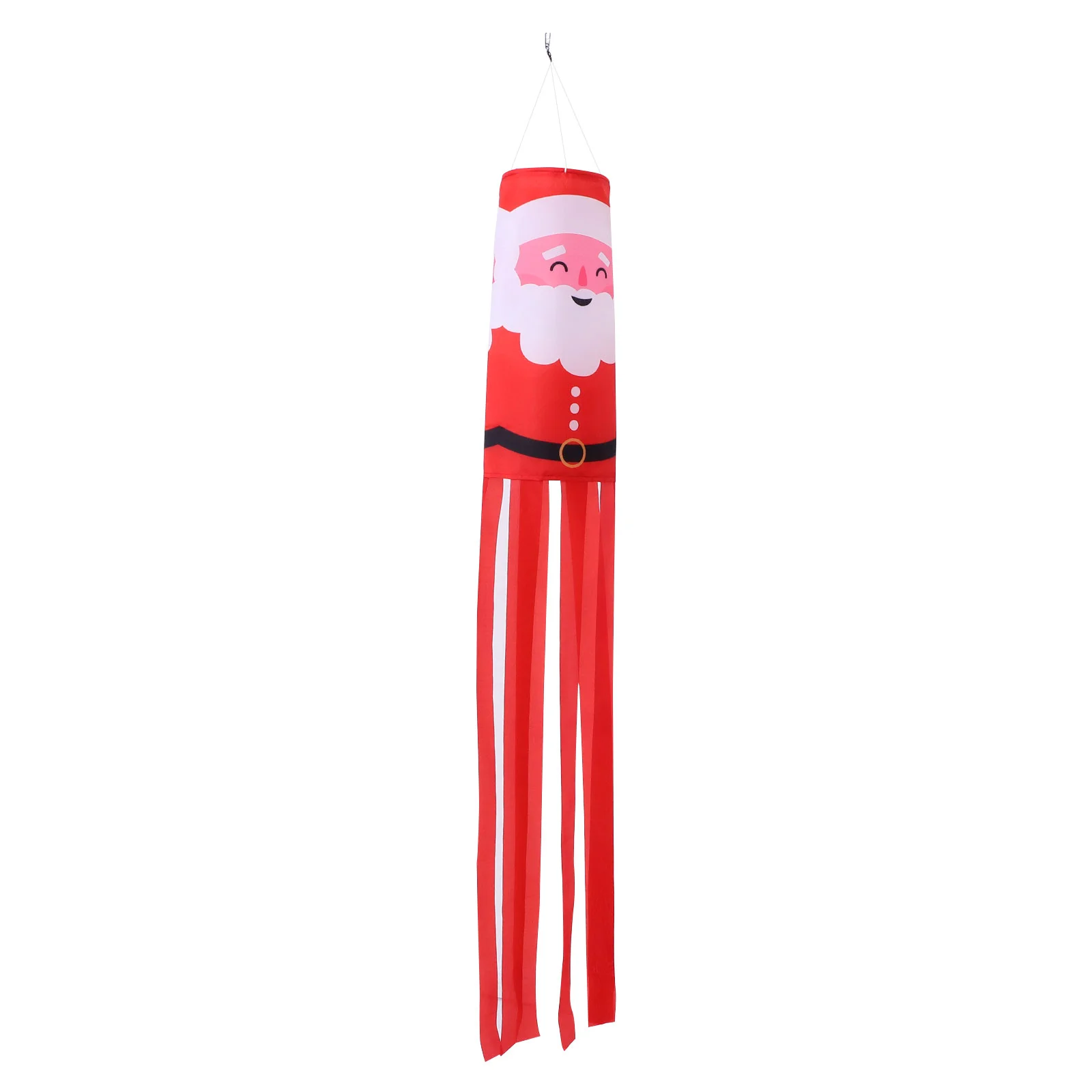 Porch Windsock Flag Christmas Tree Hanging Decor Vane Outdoor Decorative Round Garden Santa Polyester