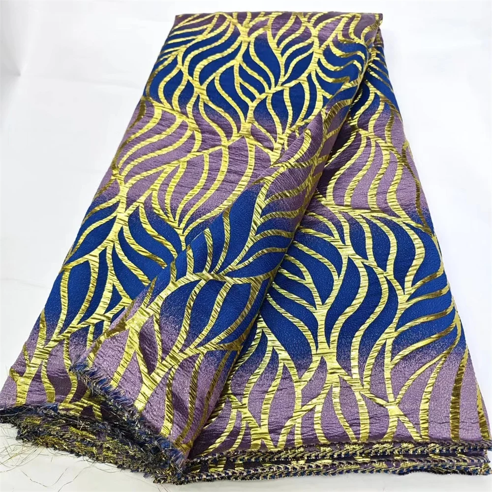 Tela de encaje Jacquard Nigeriano para mujer, tejido de encaje brocado africano de alta calidad para coser vestidos de fiesta de boda, 2024