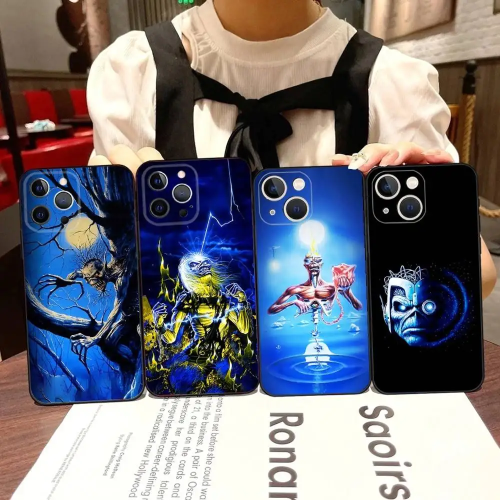 

M-Maidens Band I-Irons Phone Case For iPhone 16,15,14,13,12,11,Pro,X,XS,Max,XR,Plus,Mini Black Soft Silicone Case