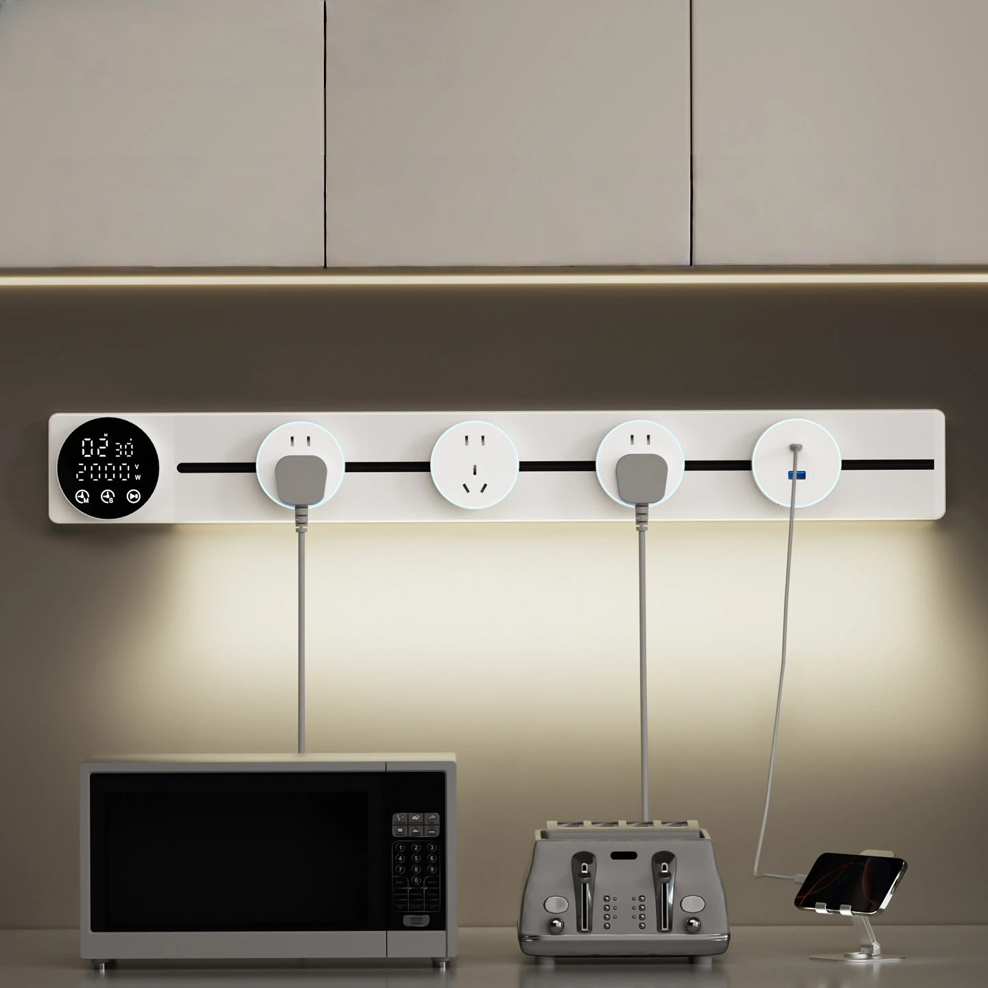 Modern Luxury 5m Cable Aluminum Alloy Tabletop Universal Outlets 32A/15A Rated Current 2 USB Output UK EU US AU Adapters for IT