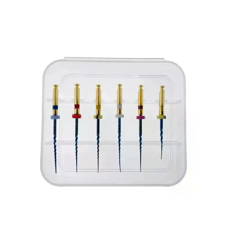 6pcs/Box NITI Heat Activated Root Canal Files 25/19mm Can Bend For Preparing Root Canal Treatment,Super Elastic Bendable Micro