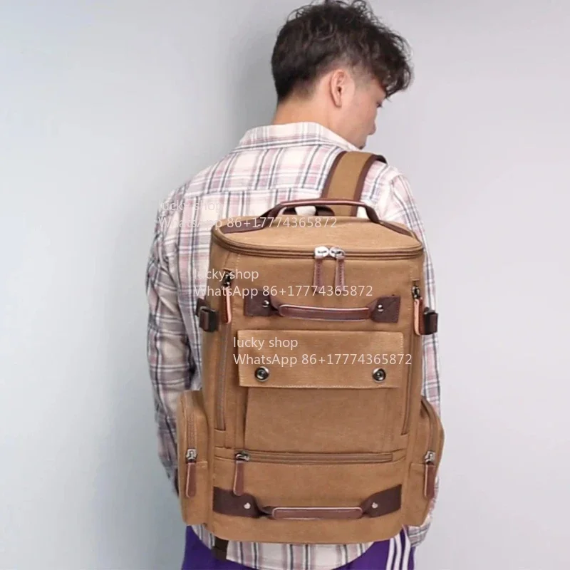 Casual Canvas  Backpack Vintage Backpack Men Large Capacity