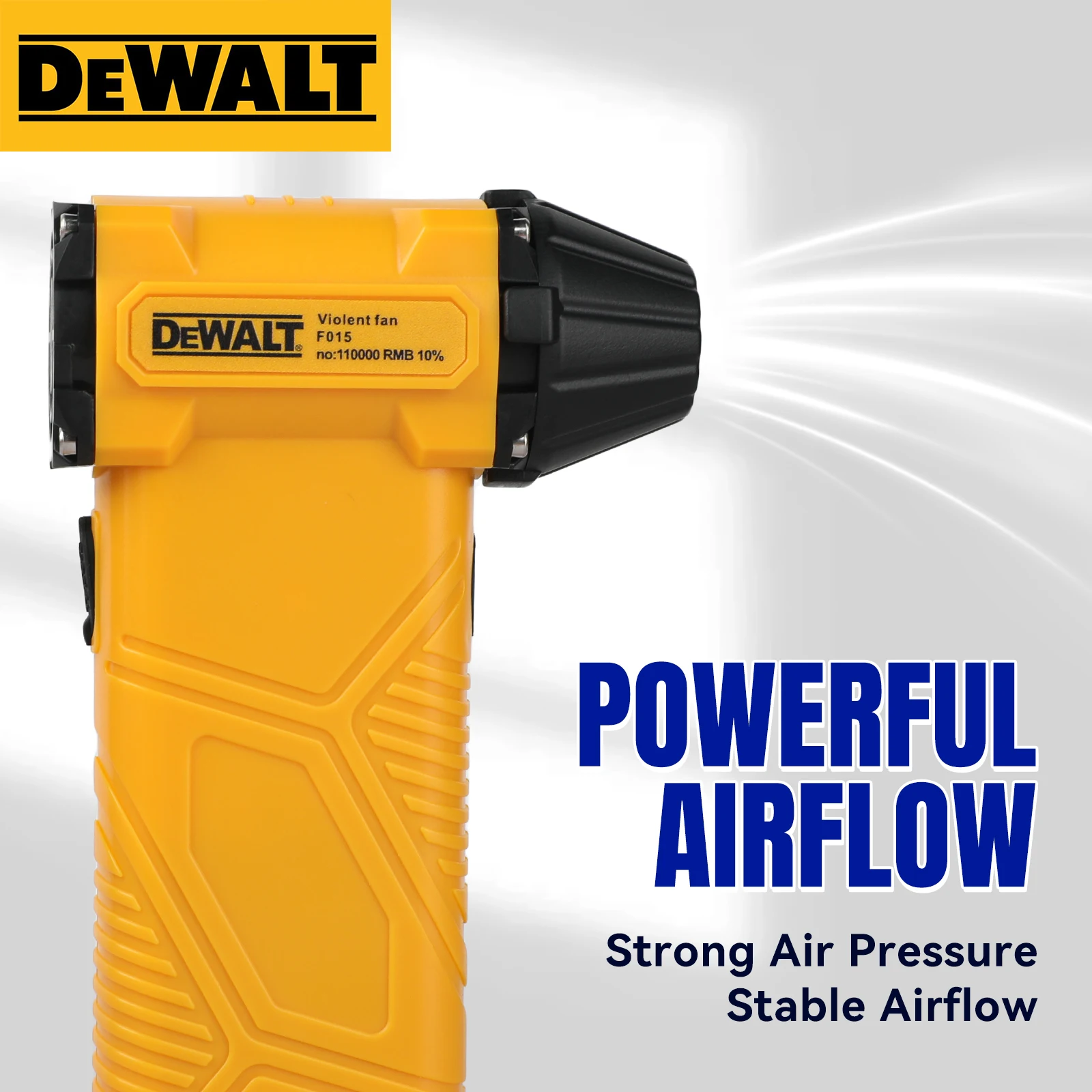 DEWALT Mini Electric Brushless Handheld Powerful Fan ，adjustable speed ，Rechargeable Type-C interface High-speed turbine fan