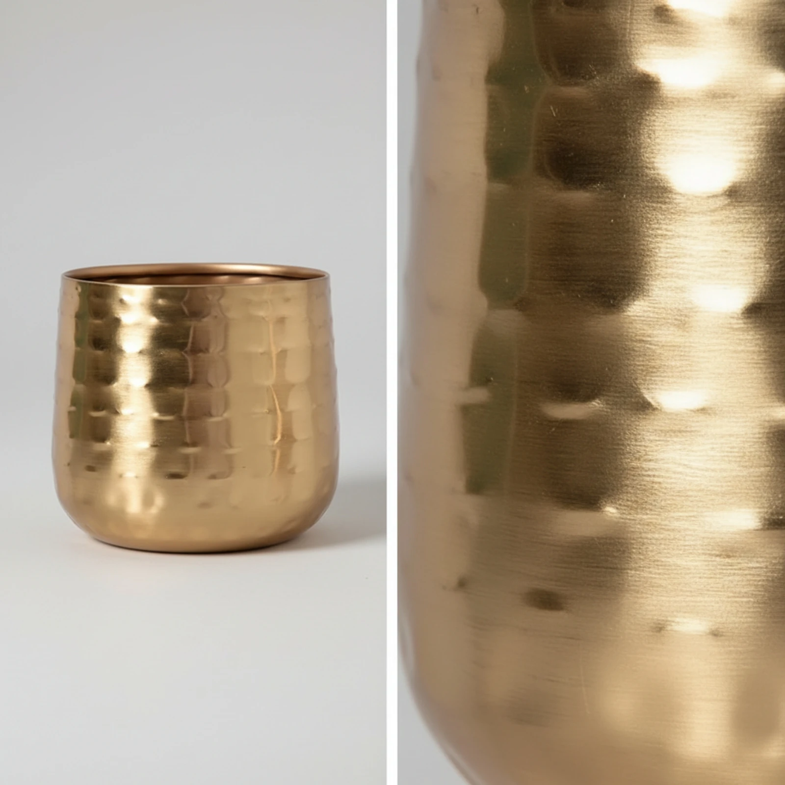 Hammered Iron Planter Decorative Tabletop Planter Bowl Round for Decorators, Entryway, Console Table