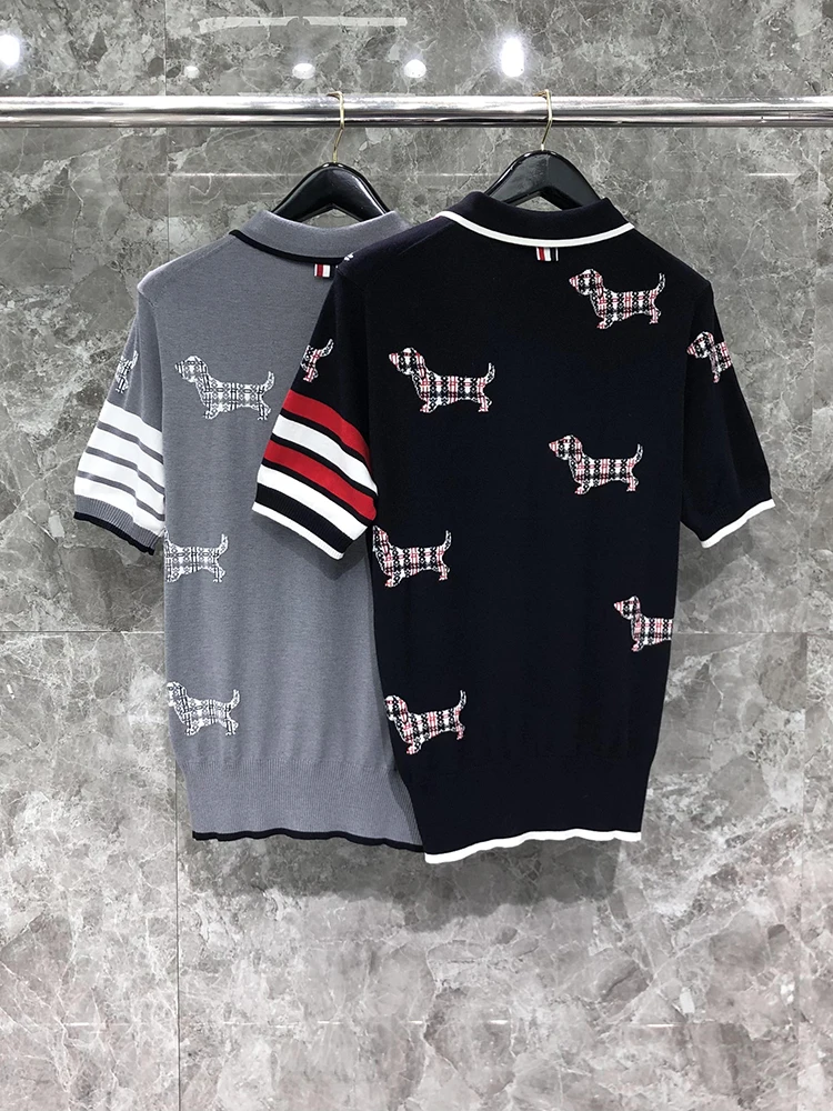 

ort Sve irt Pure Cotton Summer T-irt Men's Casual f Sve Body irt Dog Embroidery Collar Paul irt
