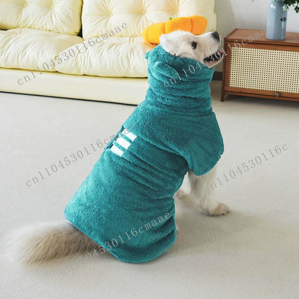 microfiber dog bathrobe protective decoration fast drying comfortable pet towel jacket solid pattern polyester material