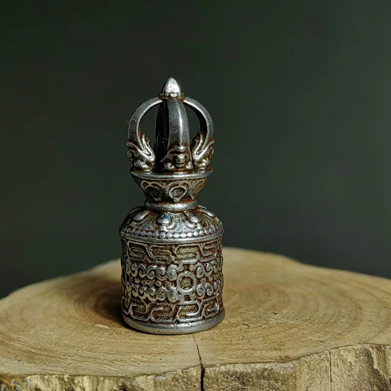 Tibetan Old Iron Scorpion Seal Ornament, Five-Pronged Vajra Dharma Seal, Solid Iron Seal