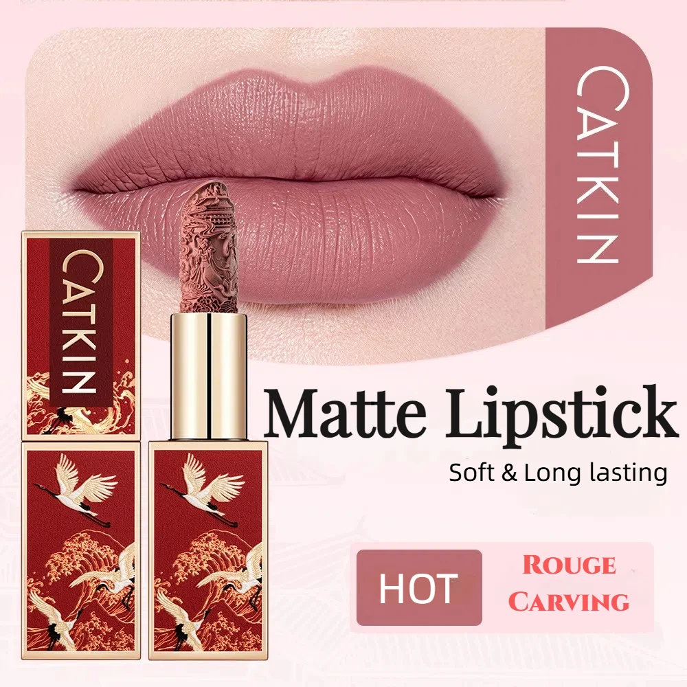 CATKIN Makeup Velvet Matte Lipstick, Hydrating Satin Long Lasting lipstick with Smooth and Creamy Texture, 3.6g