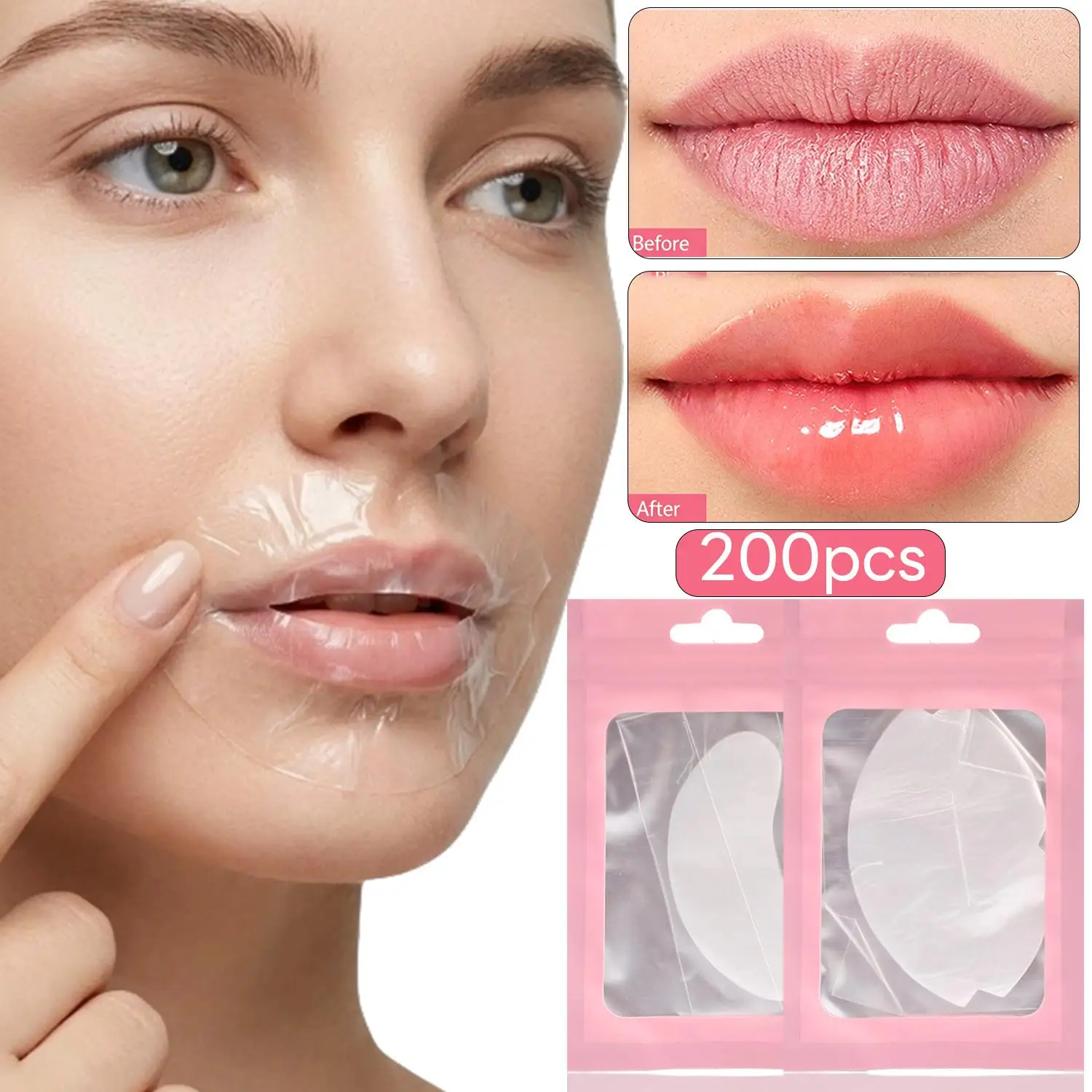 100/200PCS Plastic Film Lip Eye Masks Wrap Disposable Transparent PE Mask DIY Eye Masks Stickers Paper Beauty Skin Care Tools
