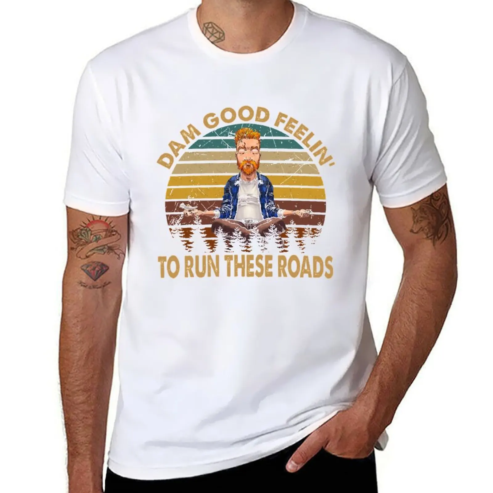 

Retro Dam Good Feelin To Run These Roads Tyler Darling Childers T-Shirt anime t shirts for man funny t shirts cotton T-Shirt