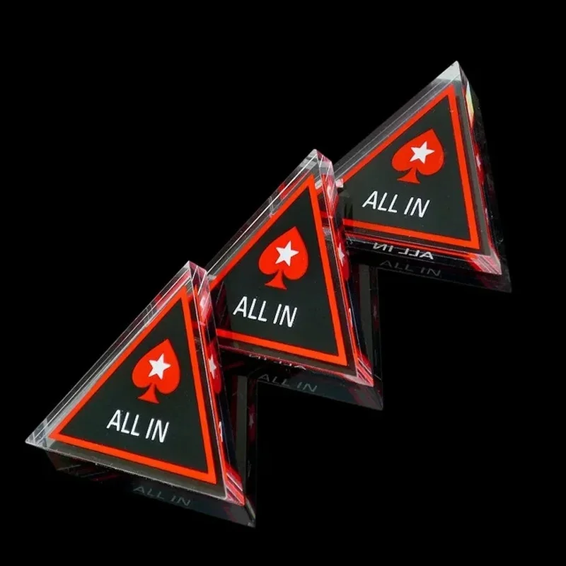 1 PCS Glass ALLIN Double-sided Texas Poker Chip Casino Accessories Entertainment Game Board Table Poker Club