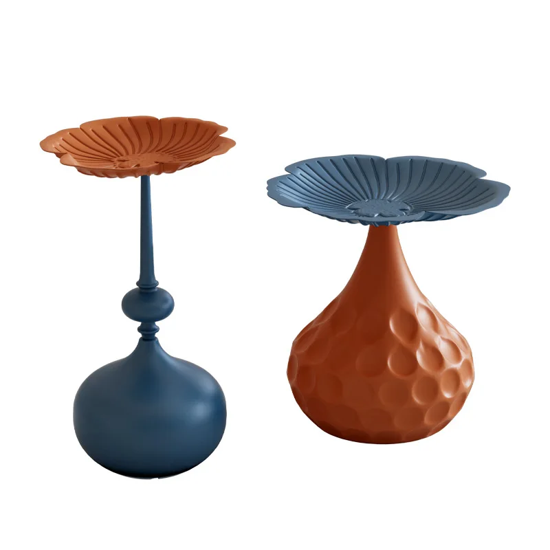 CX new tall fruit plate edge few living room household metal wrought iron round, small table