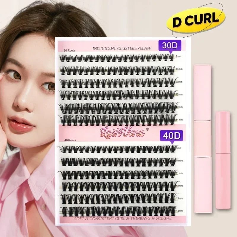 DIY Cluster Lashes L C Curl Eyelash Extension False Eyelashes Natural Single Cluster Large Volume Mixing