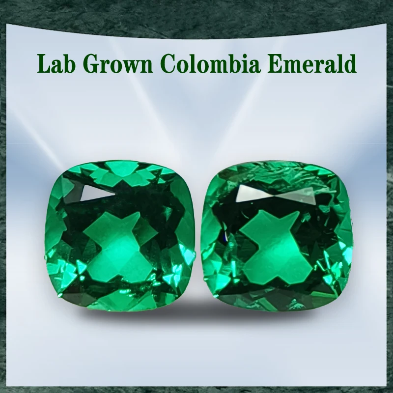 

Lab Grown Colombia Emerald Square Cushion Shape Selectable AGL Certificate Hydrothermal Emeralds Diy Jewelry Making Materials