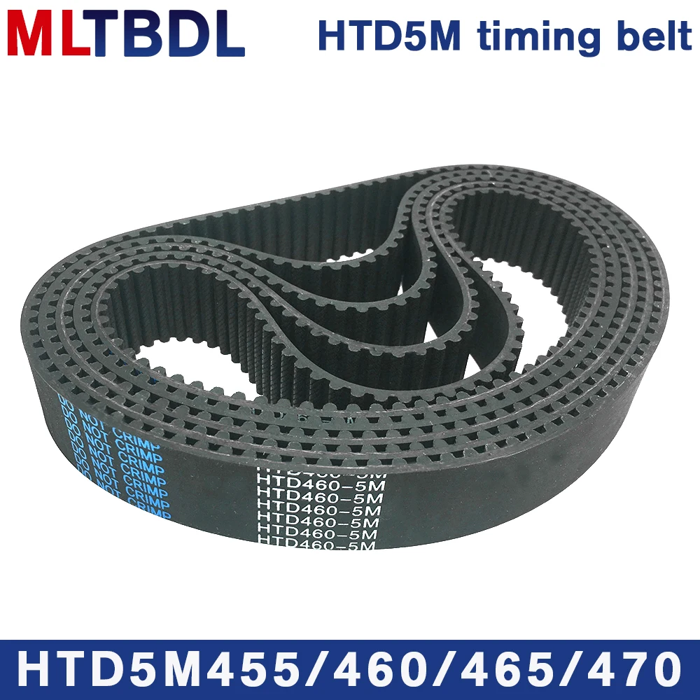 

HTD 5M Timing Belt 455/460/465/470mm Length 10/15/20/25mm Width 5mm Pitch Rubber Pulley Belt Teeth 91 92 93 94 synchronous belt