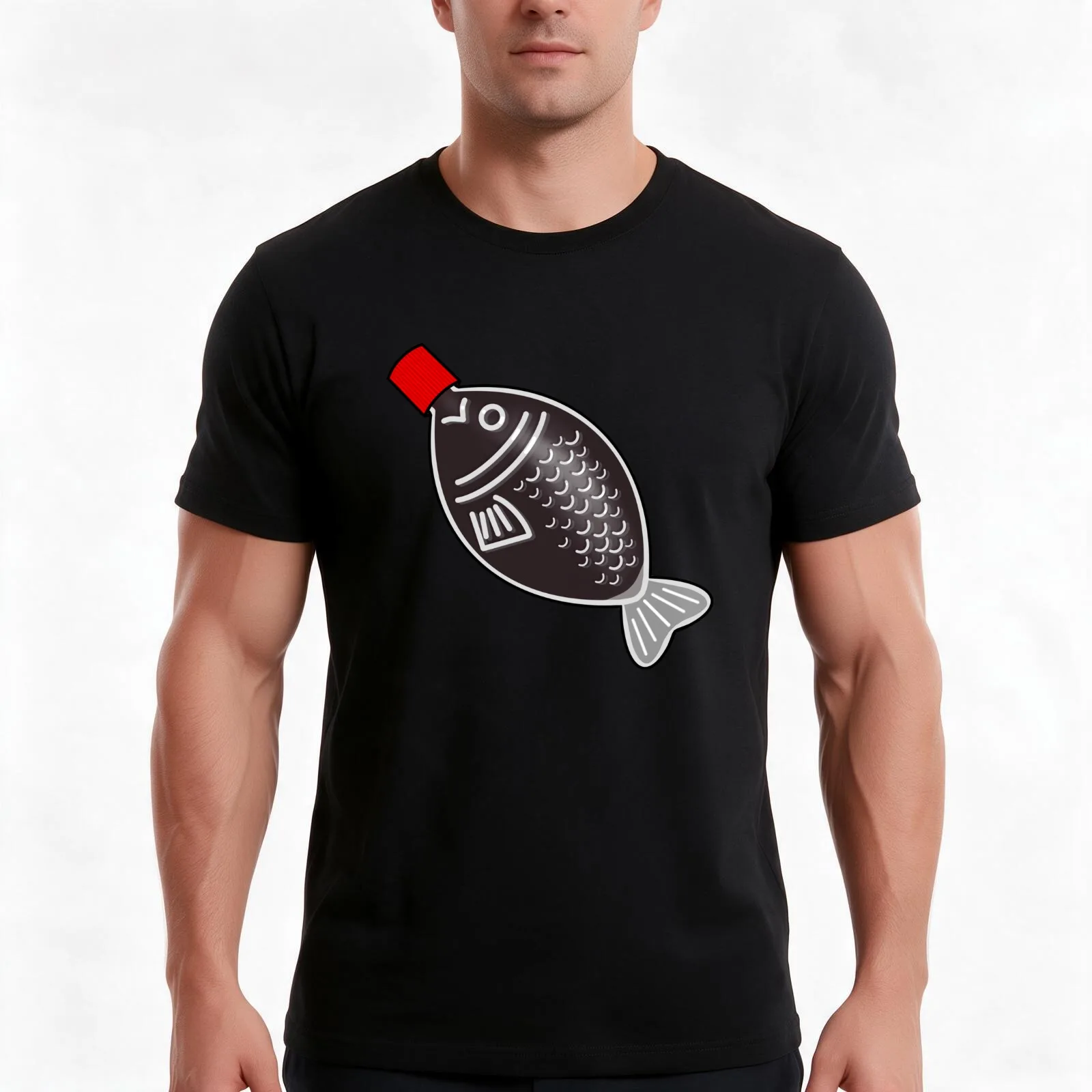 Soy Sauce Fishy T-Shirt Summer Casual Cotton Tee Oversized Streetwear Tops Vintage Graphic Print Loose Fit Short Sleeve