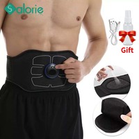 ABS Electric Muscle Stimulator EMS Abdominal Toning Belt Toner Fitness Back Massager Waist Trainer Body Slimming Shaping Machine