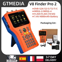 GTMEDIA V8 Finder Pro2 Satellite Finder DVB-S2X/S2/S/T2/T/C MPEG-2/4 H.264/H.265 (10 bit) 1080P HD Support IKS Digital Satfinder