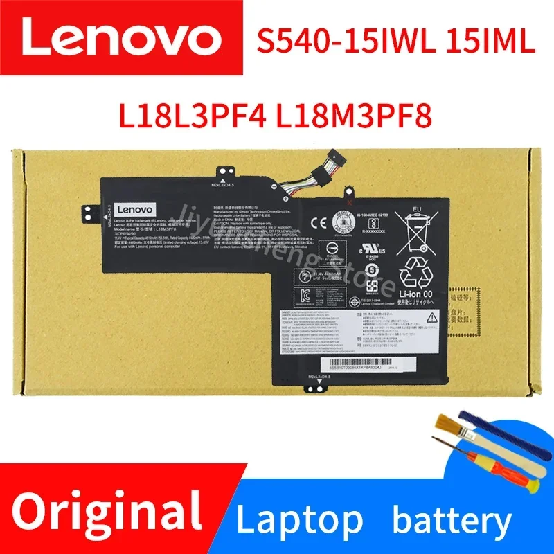 

New Lenovo Original Ideapad S540-15IWL 15IML Laptop Battery L18M3PF8 L18L3PF4 11.34V 52.5Wh 4630mAh