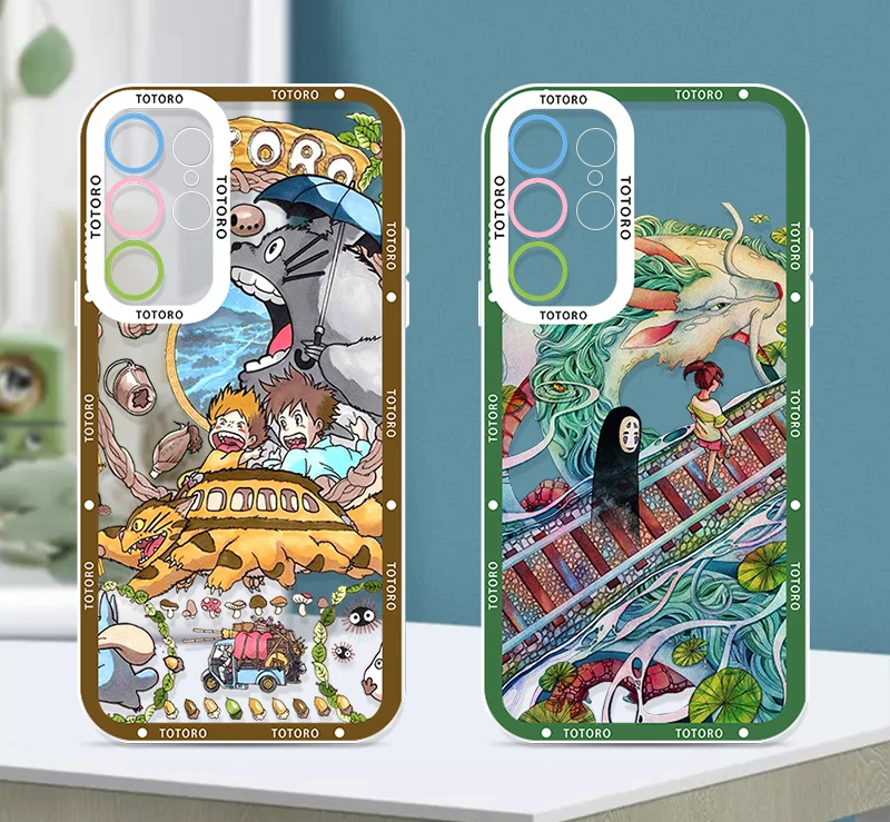 Hayao Miyazaki Animation For Samsung S24 S23 S22 S21 S20 Pro FE Ultra A23 A52 A53 A71 Angel Eyes Transparent Phone Case