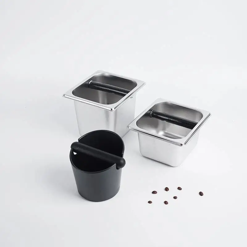 Coffee Knock Box, Stainless Steel Large Capacity Coffee Grounds Container