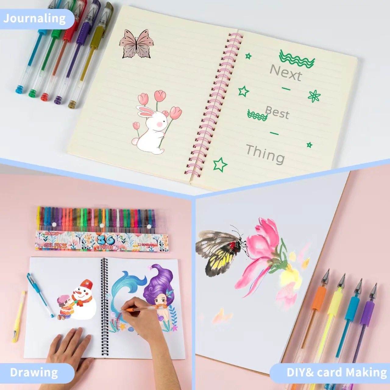 36pcs Gel Pen Set for Making Cards,hand account, Journaling Planner DIY Crafting Doodling Drawing