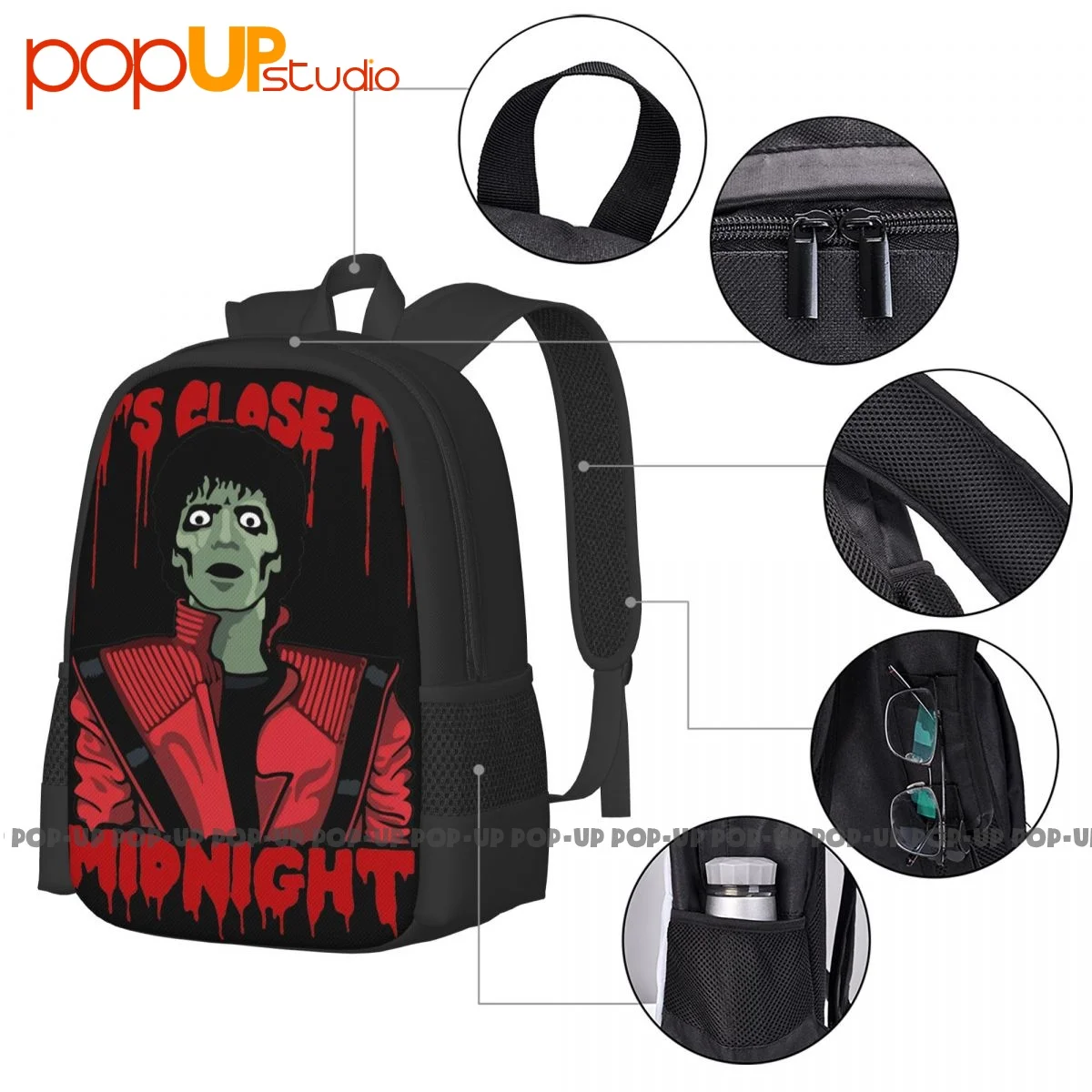 Zombie Michael Thriller Mj Michael Jackson Backpack Large Capacity Vintage Beach Bag Gymnast Bag Clothes Backpacks