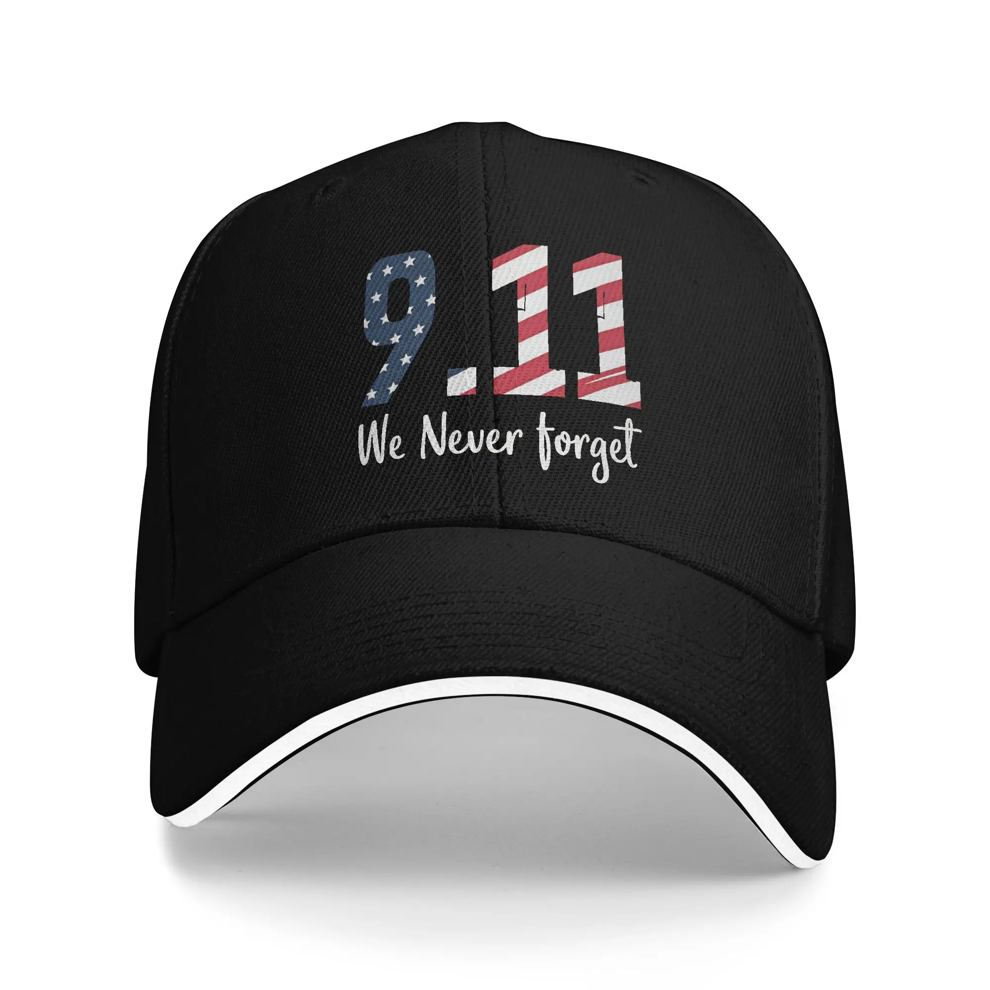 Flag Pattern Number 911 Never Forget Baseball Cap  Men Print Trucker Hat Summer y2k Cool Tennis Skate Snapback Cap