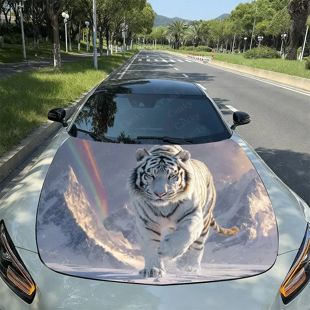 Snow Mountain Overlord Car Hood Sticker, Vinyl Film Decal For Vehicle Modification - Waterproof & Scratch-Resistant Self Adhesiv