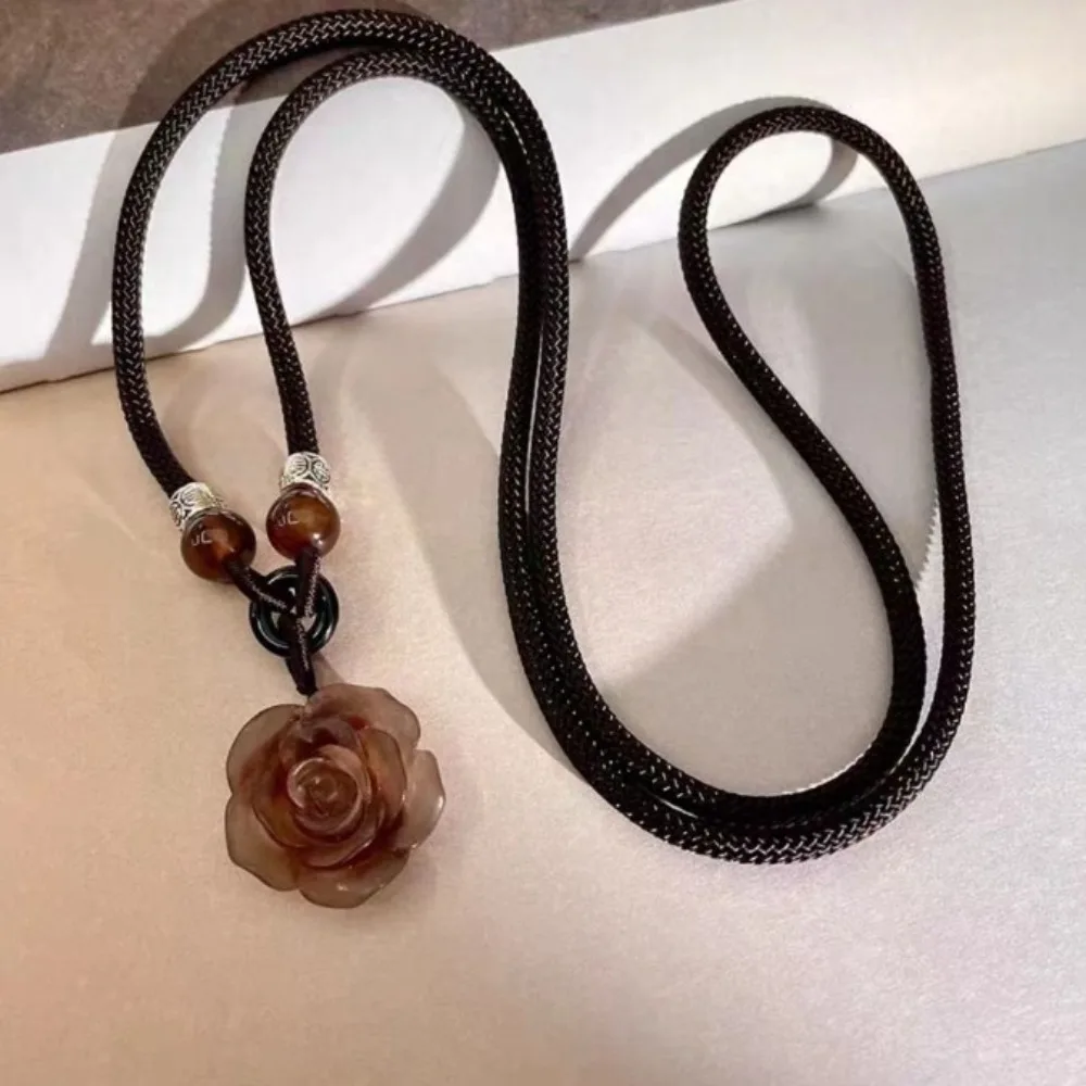 Practical Handmade Chic Flower Beads Necklace Ins Wind Jewels Necklace Accessories Ethnic Round Pendant
