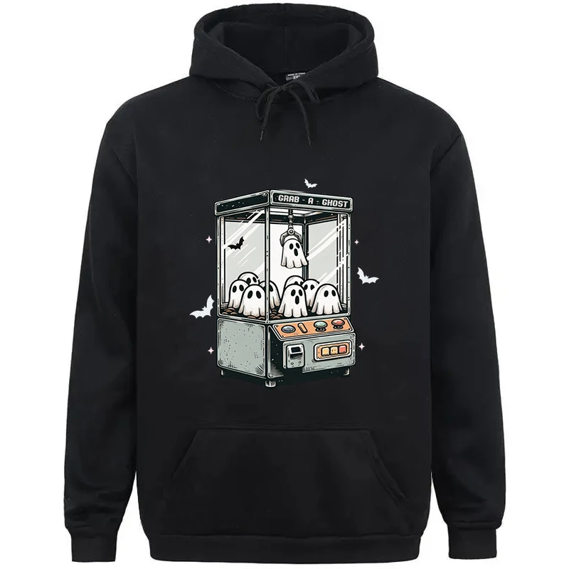 Grab A Ghost Hoodies Men Fashion Halloween Pullover Hip Hop Long Sleeve Hooded Ghost Vending Machine Street Style Sweatshirts