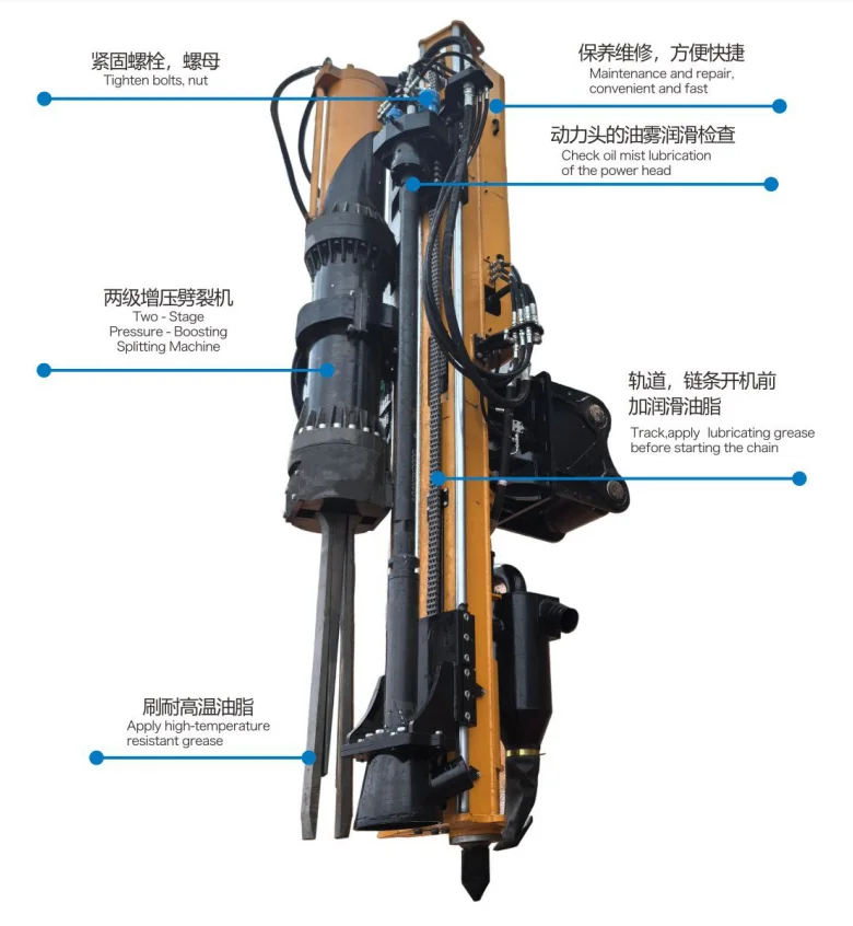 2-in-1 Drill and Splitter Hydraulic Rock Splitter Machine for Non-blasting Rock Splitting