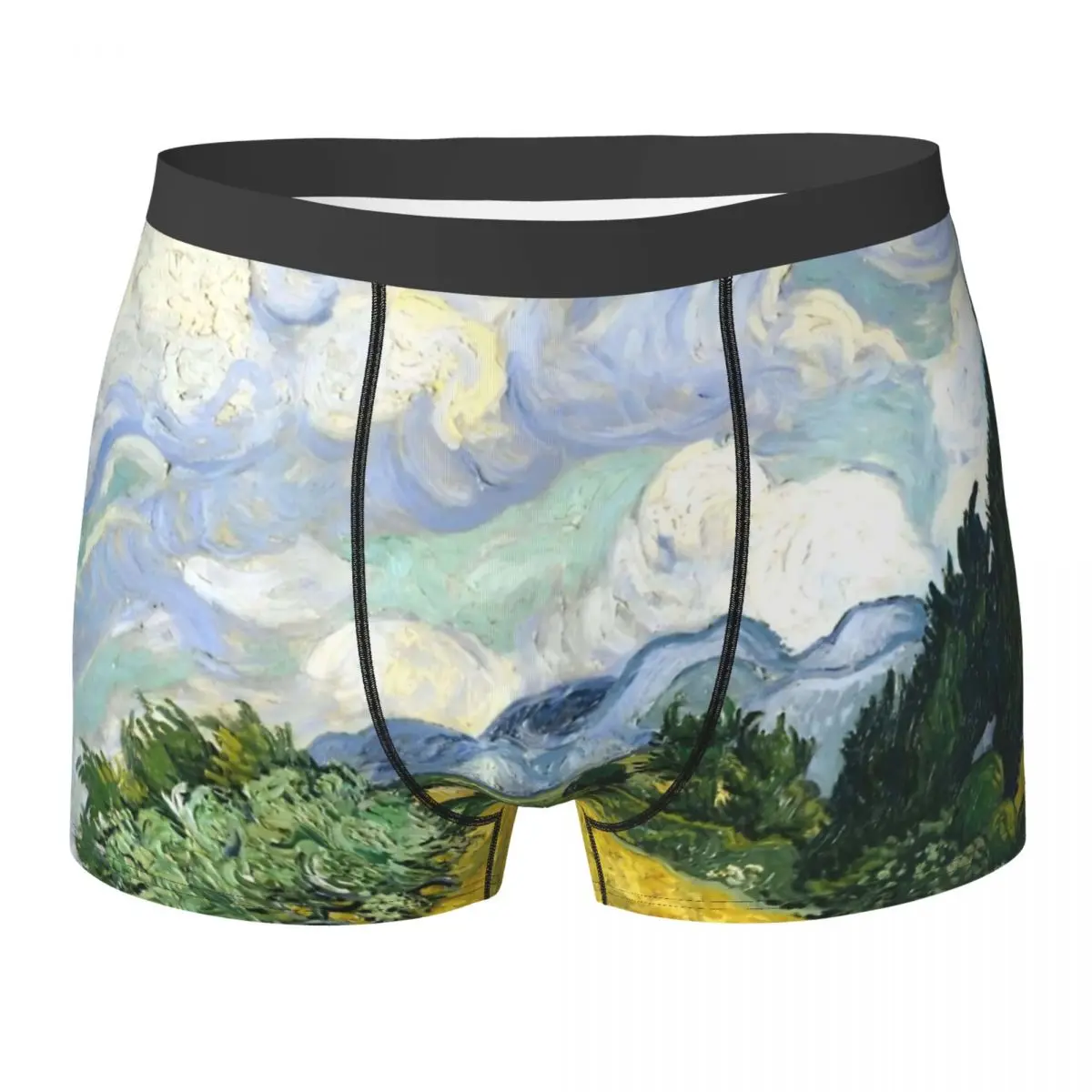 

Нижнее белье Van Gogh, пшеничное поле с кипарисами, боксеры, модные мужские трусы, удобные шорты, трусы, подарок на день рождения