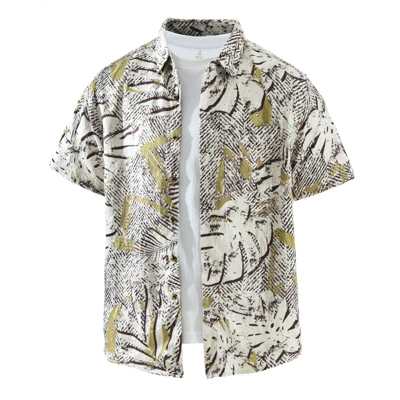 

Новая летняя мужская рубашка с коротким рукавом и принтом, корейская модная мужская рубашка с карманом, праздничная одежда, пляжная одежда, молодежная уличная одежда